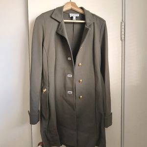 Military Longline Button Detail Jacket